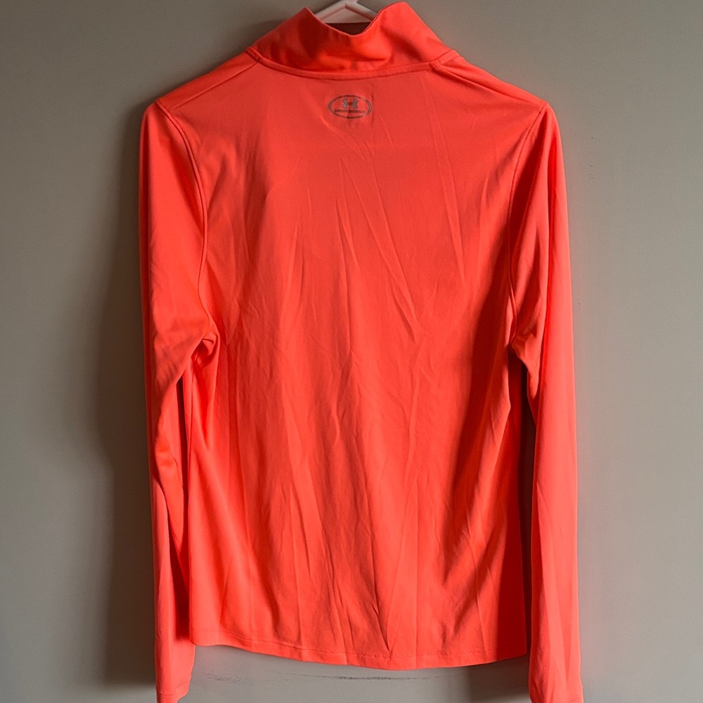 Under Armour Women's Neon Coral Long-Sleeve Quarter Zip - Picture 5 of 5